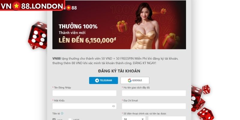 Đăng Ký VN88 – Hướng Dẫn Thao Tác Cho Người Mới Bắt Đầu 2 Mở tài khoản VN88 trên website