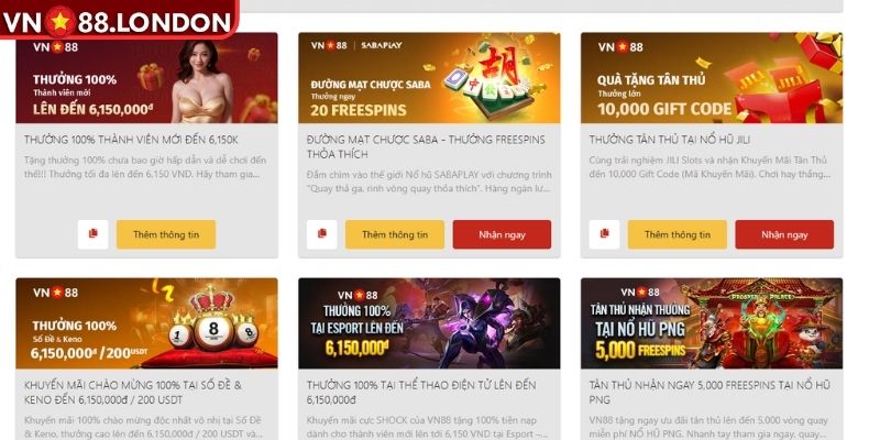 Khuyến Mãi Vn88 – Cập Nhật Những Ưu Đãi Hấp Dẫn Nhất 1 Khuyến mãi chào mừng tân thủ